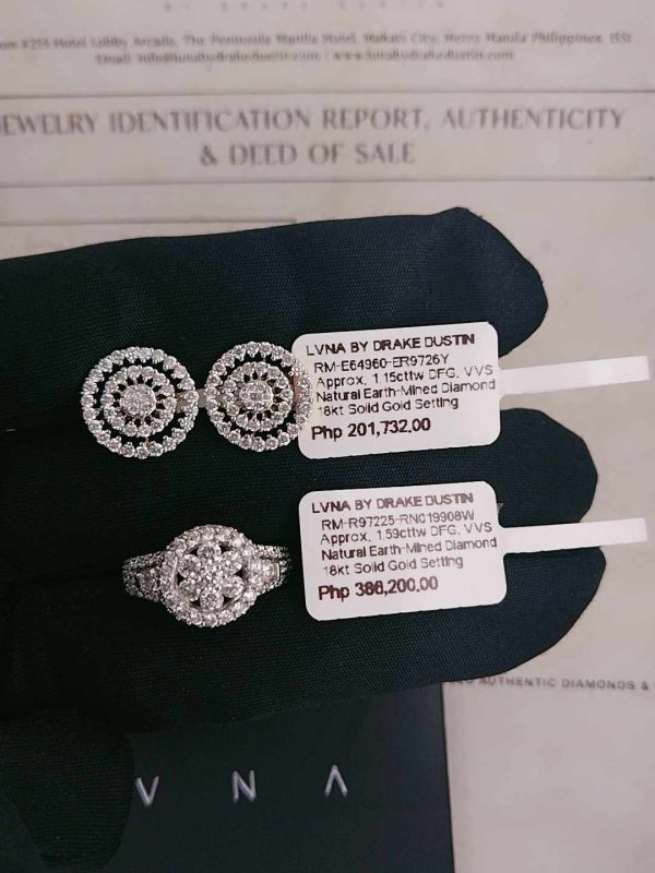 #LVNA2024 Classic Round Cathedral Bridal Diamond Jewelry Set 18kt For Discount