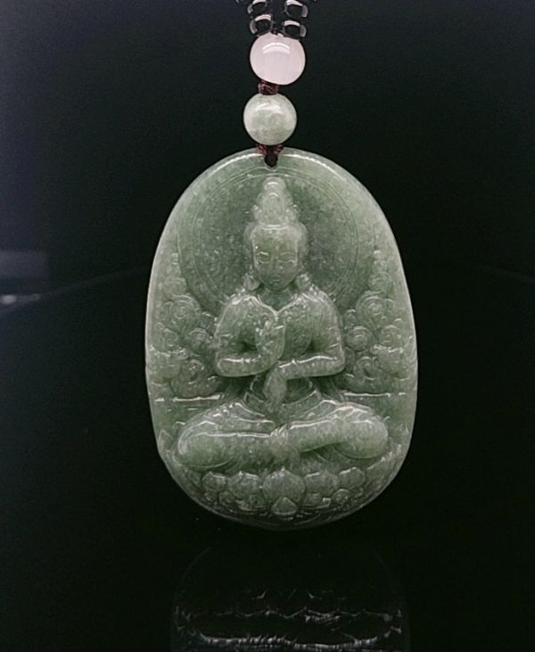 THE VAULT | Genuine Natural Hand Carved Jadeite Buddha Pendant Necklace For Cheap