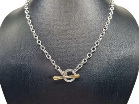 NEW Chunky Toggle Chain Diamond Necklace 18kt For Discount