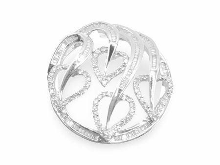 NEW Leaf Round Diamond Pendant 18kt Online Hot Sale