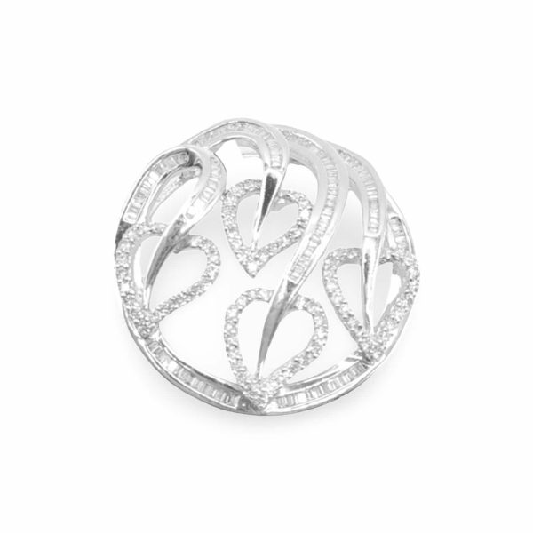 NEW Leaf Round Diamond Pendant 18kt Online Hot Sale