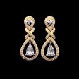 Golden Pear Dangling Diamond Earrings 14kt Online Sale