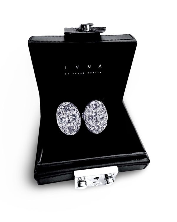 Classic Invisible Setting Oval Diamond Earrings 14kt Sale