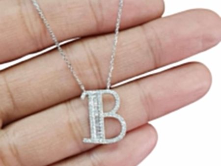 NEW Alphabet B Diamond Necklace 14kt Cheap