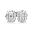 NEW Invisible Baguette Cluster Diamond Earrings 18kt Cheap