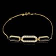 Golden Paper Clip Diamond Bracelet 14kt For Cheap