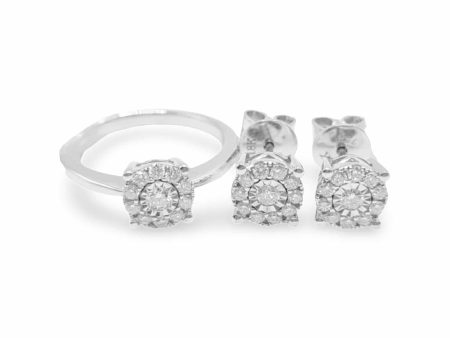 NEW 1.5ct Face Round Diamond Jewelry Set 18kt Discount