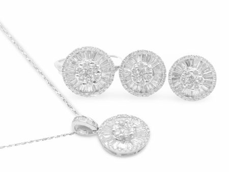 NEW Round Diamond Jewelry Set 18kt Online Hot Sale