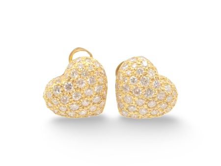 NEW Golden Hearts of Love Diamond Earrings 18kt Cheap