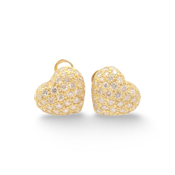 NEW Golden Hearts of Love Diamond Earrings 18kt Cheap