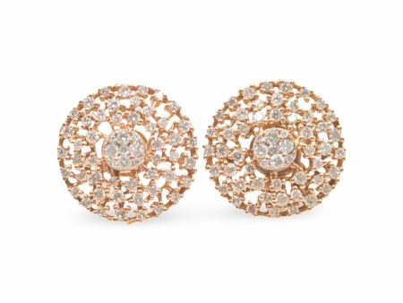 NEW Rose Round Diamond Earrings 18kt Online