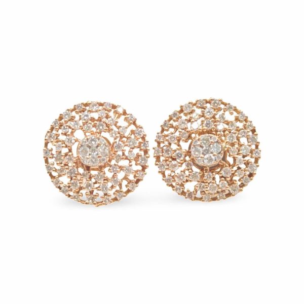 NEW Rose Round Diamond Earrings 18kt Online