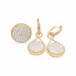 NEW Round Paved Dangling Diamond Jewelry Set 14kt Hot on Sale