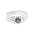 NEW  UNISEX  Half Eternity Diamond & Blue Sapphire Gemstone Ring 18kt on Sale