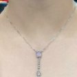 LVNA Signatures Pink Brilliant Radiant Cut Paper Clip Drop Diamond Necklace 18kt on Sale