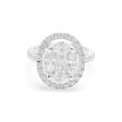 New Invisible Princess Marquise Cut Halo Diamond Ring 18kt Cheap