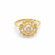 NEW Golden Flower Diamond Ring 18kt For Cheap