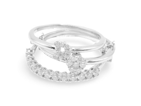 NEW Unique Swirl Round Diamond Ring 18kt on Sale