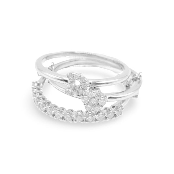 NEW Unique Swirl Round Diamond Ring 18kt on Sale