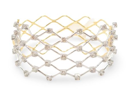 NEW Crossover Deco Statement Round Diamond Bangle 18kt Discount