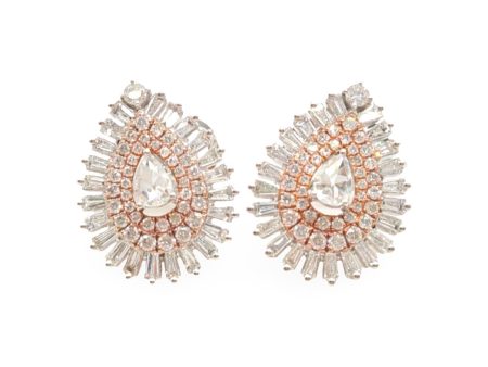 NEW Pear Deco Diamond Earrings 18kt Online now