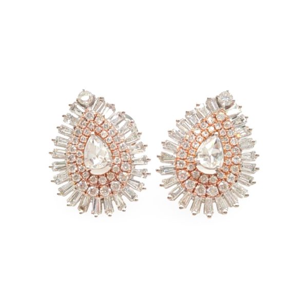 NEW Pear Deco Diamond Earrings 18kt Online now