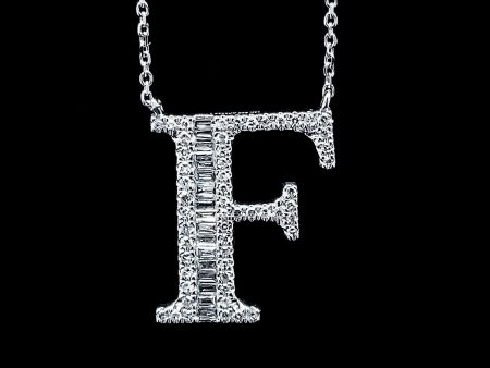 Alphabet Letter F Diamond Necklace 14kt Fashion