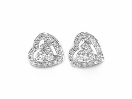 #LVNAPP | 18kt Heart Halo Diamond Earrings Online Sale