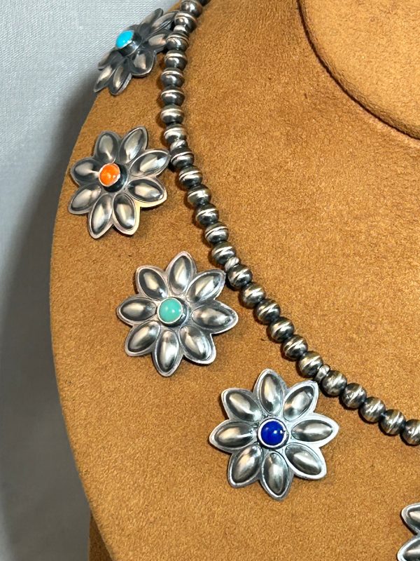 Flower Blossom Multi-Stone Necklace by Robert Johnson Supply