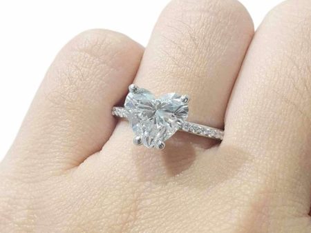 IGI Certified l 3.37cts H VS1 Heart Brilliant Diamond Engagement Ring 14kt Supply