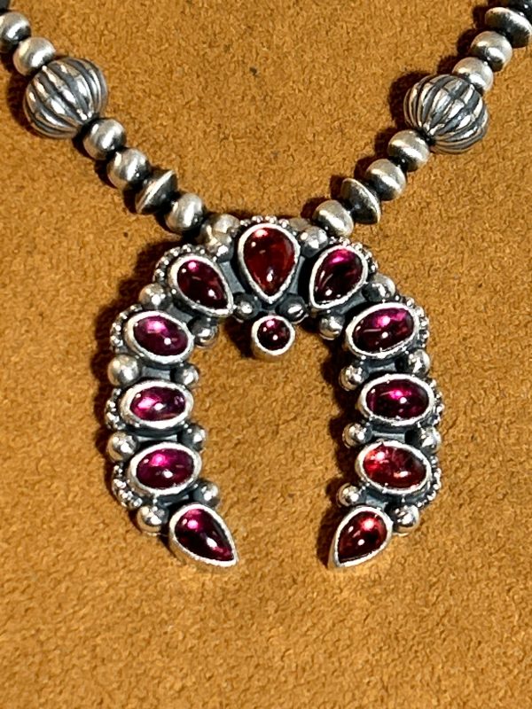 Sterling Silver and Garnet Necklace by Kevin Randall Studios Sale