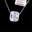 #LVNA2024 | 2.70ct Face Emerald Halo Diamond Necklace Foxtail 16-18” 18kt Chain For Discount