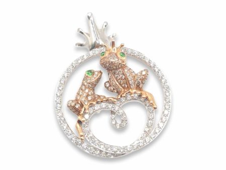 NEW Frog Hearts Diamond Pendant 18kt For Discount