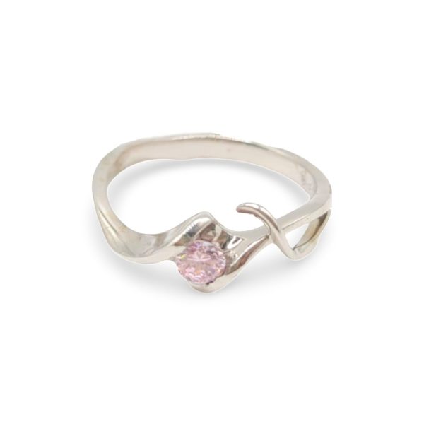 NEW Round Pink Diamond Ring 18kt Hot on Sale