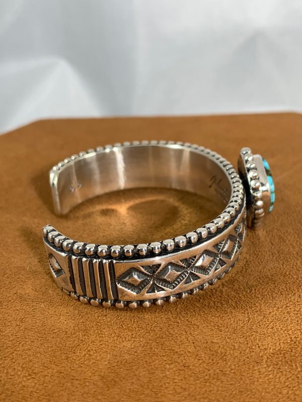 Stamped Turquoise Cuff by Johnathan Nez For Cheap