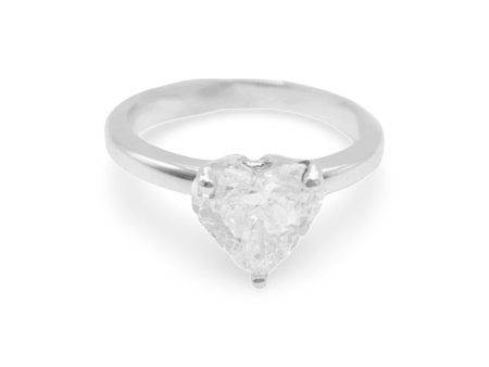 NEW Heart Solitaire Diamond Engagement Ring 14kt For Sale