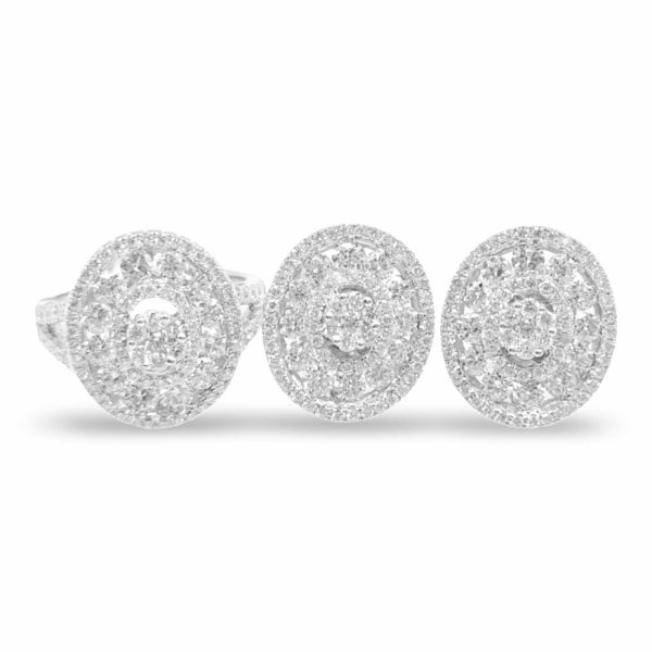 NEW Oval Halo Diamond Jewelry Set 18kt Sale