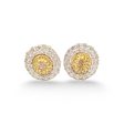 NEW Oval Deco Diamond Earrings 18kt For Sale