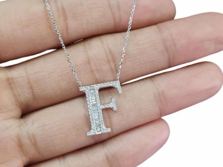 NEW Alphabet F Diamond Necklace 14kt For Discount