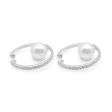 NEW Mastoloni 10mm South Sea Pearl Hoop Diamond Earrings 18kt Online now