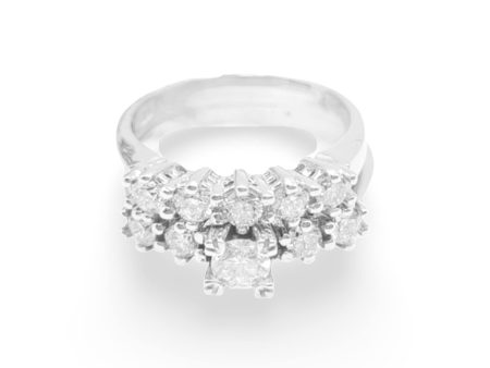 NEW Round Layered Half Eternity Diamond Ring 18kt Hot on Sale