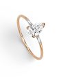 ELUNA | Pear Brilliant Solitaire Baguette Paved Engagement Ring Supply