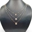 NEW Layer Multi-Tone Pear Round Square Drop Diamond Necklace 14kt Cheap