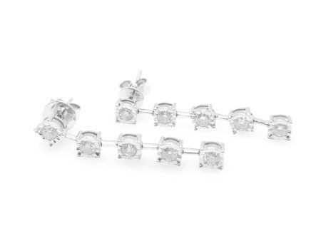 NEW Round Drop Dangling Diamond Earrings 18kt For Cheap