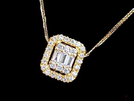 #LVNA2024 | 2.00ct Face Emerald Halo Diamond Necklace Foxtail 16-18” 18kt Chain Online