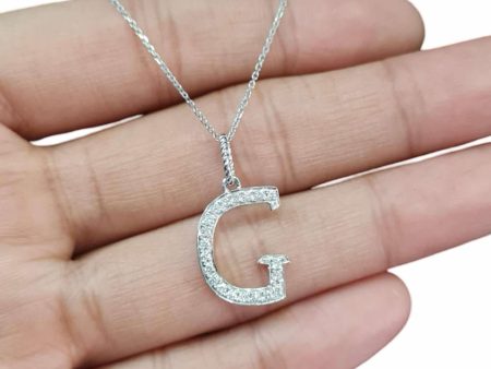 NEW Alpha G Letter Diamond Necklace 14kt Discount