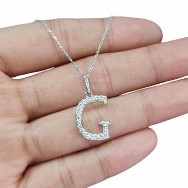 NEW Alpha G Letter Diamond Necklace 14kt Discount