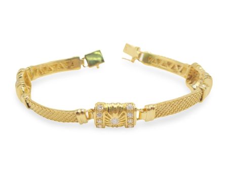 NEW Golden Barrel Center Diamond Bracelet 18kt Sale