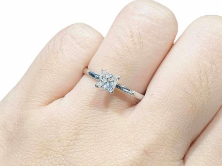 0.66ct I VVS Princess Solitaire Diamond Engagement Ring 14kt Cheap