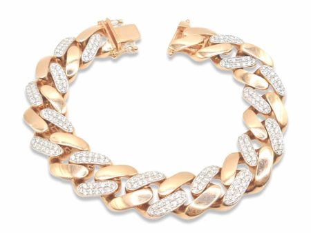 NEW Cuban Chain Diamond Bracelet 14kt Online Sale